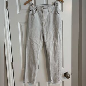 Abercrombie & Fitch Ankle Straight Ultra High Rise Jeans - White